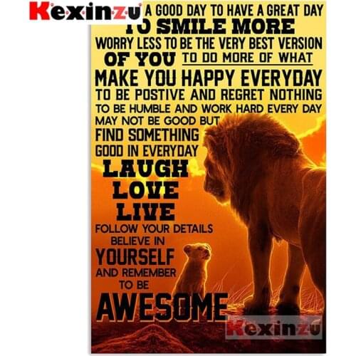 Kexinzu 5D DIY Full Square/Round Drill Diamond Painting "Lion word" 3d Diamond Embroidery Cross Stitch home Decor Gift K#400