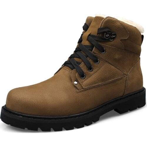 New Warm Mens Vintage Ankle Boots Autumn Winter Men Shoes Casual Male Leather Shoes Comfortable Boot Men Big Size