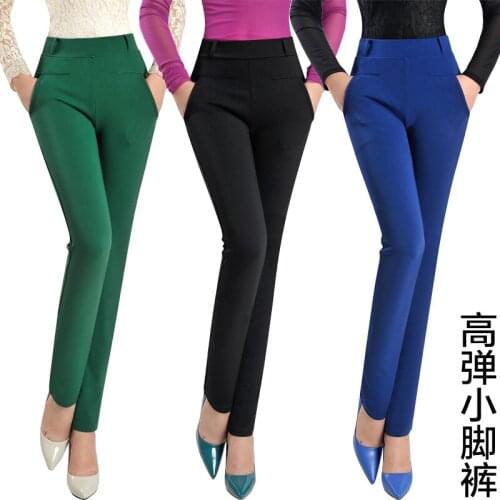 Middle-aged and elderly pants autumn and winter thick trousers high waist large size womens high elastic casual pants mom pants