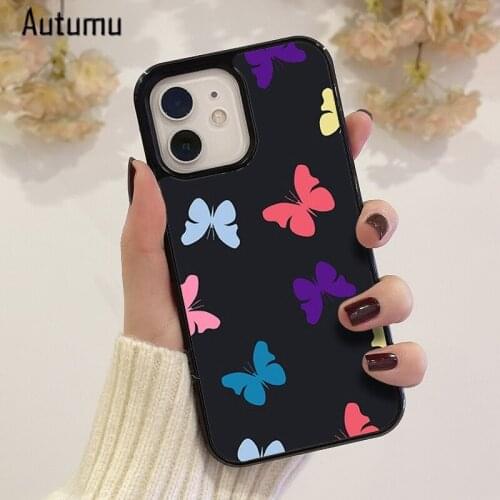 Phone Case for iPhone 12 mini X XS XR 11 Pro Max SE 2020 5 6S 7 8 Plus Samsung Galaxy S8 S9 S10 S20 S21 Butterflies Cover