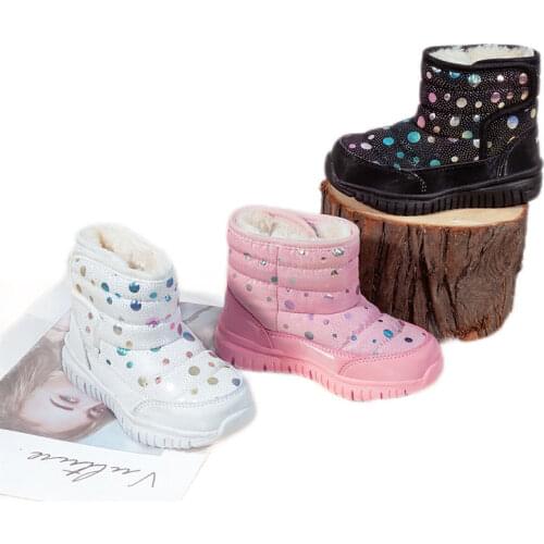 Children Snow Boots Girls Shoes Winter Boots Fashion Plush Kids Shoes Water-Proof Students Sneakers Children Cotton Boots