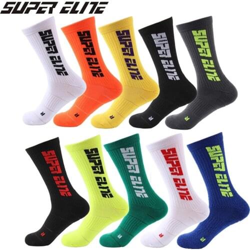 Elite basketball socks Medium tube letter towel bottom crack sports socks non-slip mens Cycling running protection socks