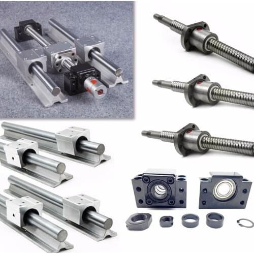 RM2505-800/1500/2700mm Ballscrews + SBR20 Linear Rail + BK/BF20 End Bearing CNC