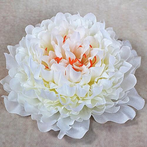 20cm Rose Pink Silk Artificial Peony Vivid White Fake Flower Heads Large DIY Wedding Bride Hydrangea Flowers Home Floral Decor
