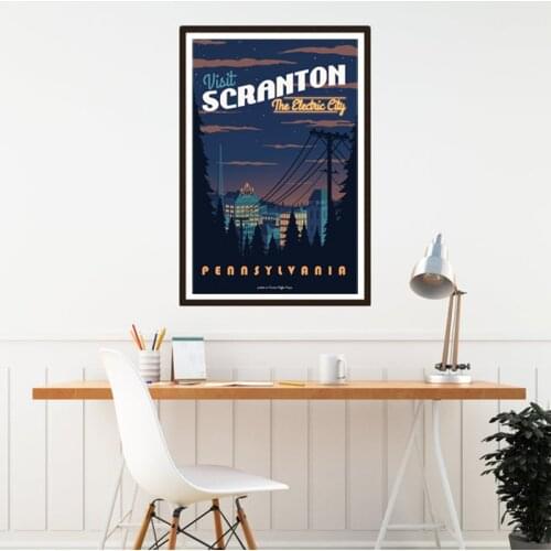 Dunder Mifflin TV Show Canvas Painting Wall Pictures Vintage The Office Scranton Travel Art Poster Living Room Decor