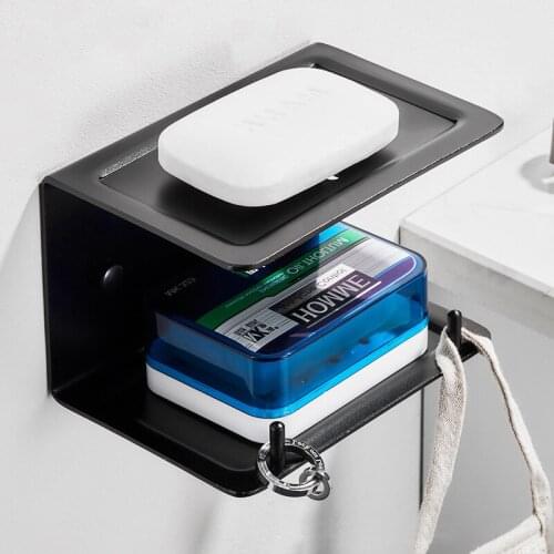 Punch-free Soap Box Drain Soap Holder Box Bathroom Shower Soap Holder Storage Plate Tray Bathroom Supplies Bathroom Gadgets