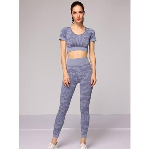 Workout set leopard 2 piece sets womens outfits seamless yoga sets leggings