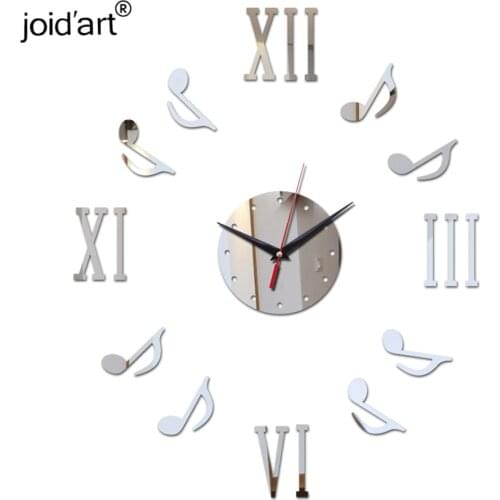 Hot 2019 mirror wall clock watch clocks Living Room Geometric quartz needle 3d fashionable household adornment