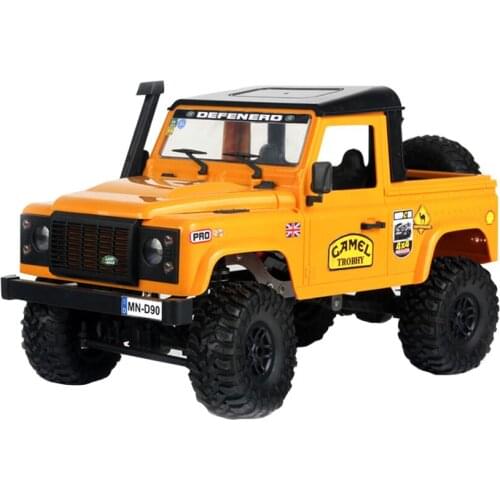 MN-90 1/12 2.4G 4WD RC Car W/ Front LED Light 2 Body Shell Roof Rack Crawler Truck RTR Toy Remote Control Off-road Vehicle Toy