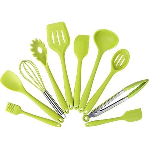 Titanium cookware sets silicone kitchenware 10 sets of kitchen cooking processing tools