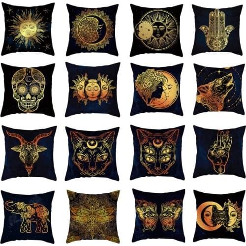 Cushion Cover Decorative Pillowcases Golden God Animals Printed Sofa Seat Throw Pillows Covers Soft Modern Home Decor 45*45cm/pc