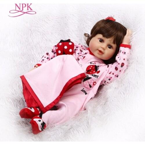 NPK softl Vinyl Dolls reborn baby doll Lifelike silicone toys for girls Sleeping girl doll toys for newborn kids dolls house