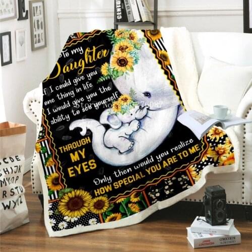 Sun flower Customized Blanket Plush Velvet Warm Decoration Bed Home Throw Sofa Blankets Unisex Children Boys Girls Baby Gifts