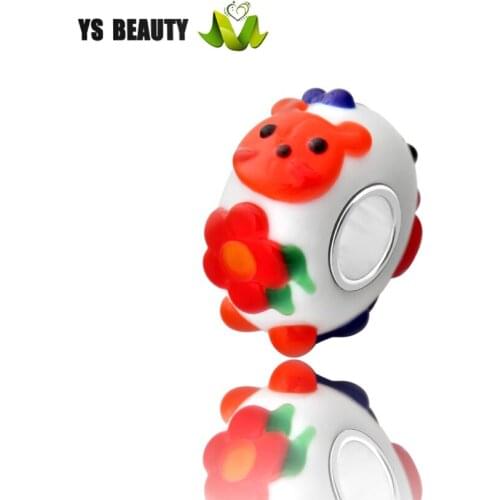 Christmas series 925 pure silver beads hand-painted beads are suitable for making personalized DIY jewelry charm bracelets