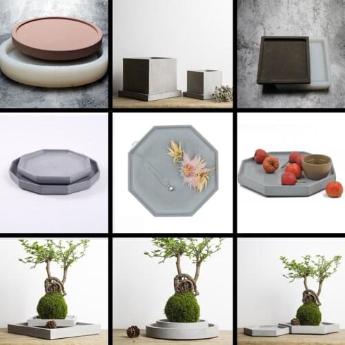 Flowerpot special concrete tray mold cement candle tray mold home decoration fruit tray mold jewelry tray mold