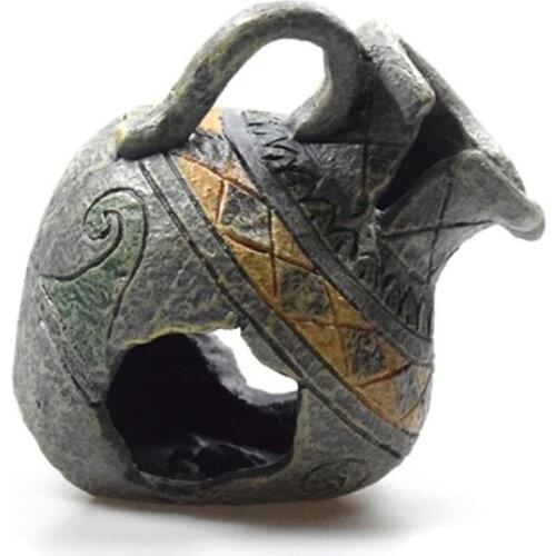 69HC Fish Tank Decoration Resin Aquarium Ornament Aquatic Pets Shelter Broken Pottery Vase Betta Fish Hiding Spawning Spot