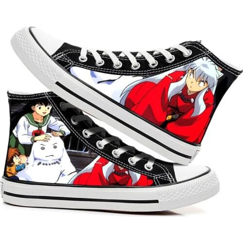 Unisex Anime Cartoon Inuyasha Higurashi Kagome Casual Canvas Shoes Sneakers