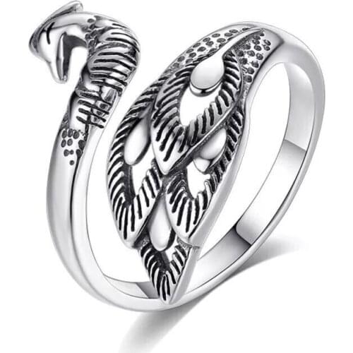 Retro High-quality Jewelry Thai Silver Personality Exquisite Peacock Wear Peony Accessories Female Opening Rings Party Gift
