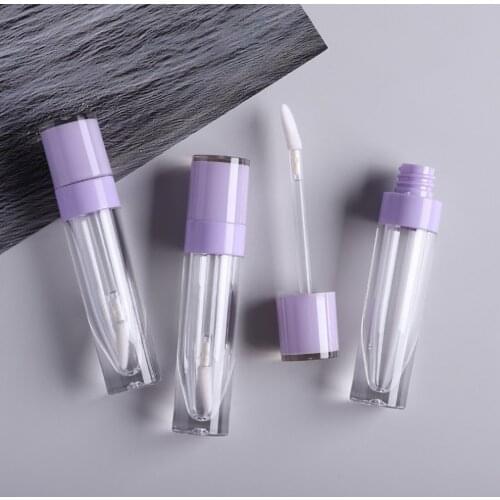 1 pc 6ml Empty Lip gloss tube Clear lip glaze bottle Pink purple cap,DIY Refillable Makeup Cosmetics packing container