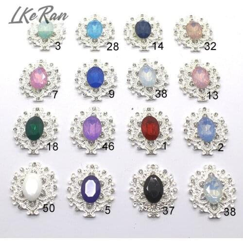 10Pcs 24*28mm 100% Mini jelly color Resin diamond Buttons for Metal DIY Hair Flower Center Wedding decoration Accessories