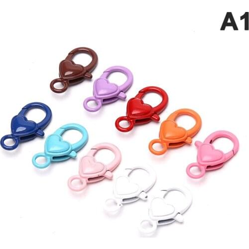 10pcs/lot 26x19mm Gold Silver Plated Rhodium Heart Jewelry Findings,Lobster Clasp Hooks For Necklace&Bracelet Chain DIY Making