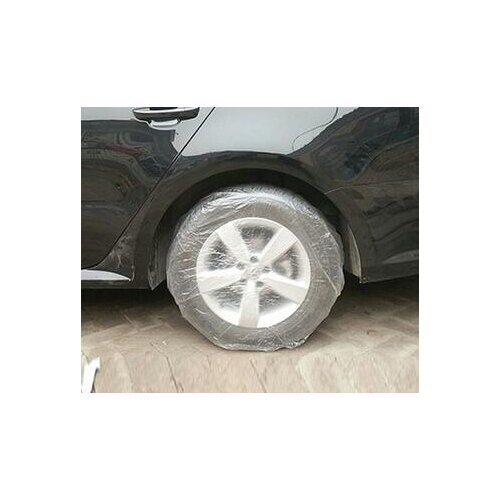 10PCS Car Universal Disposable Waterproof Transparent Tire Wheel Cover Protect