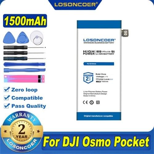 100% Original LOSONCOER 1500mAh Battery For DJI Osmo Pocket Accumulator