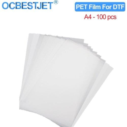100PC A4 PET Transfer Film For Direct Transfer Film Printing For DTF Ink Printing PET Film Printing And Transfer