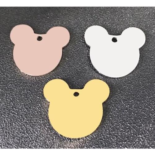 100pcs/lot Stainless Steel Bear Shape Dog Tags Blank Pet ID Tags Suitable for Laser Engraving