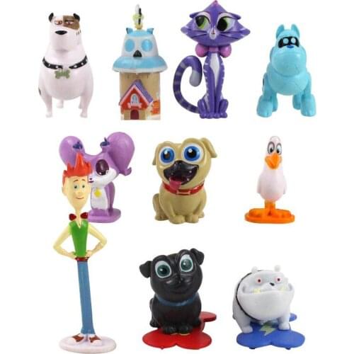 12Pcs/Set Disney Puppy Dog Pals Bingo Rolly Bob Miniature Figurine PVC Figure Collectible Model Toy Birthday Gift for Kids