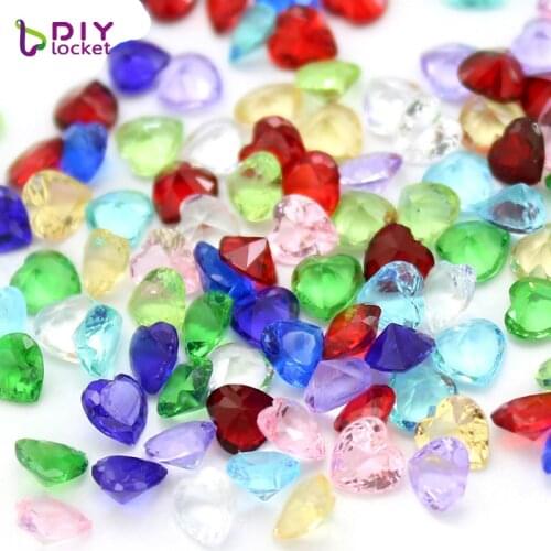 12PCS Mix Color 5mm Heart Round Star Birthstone Floating Charms Fit Floating Charm Locket LSFC110-112