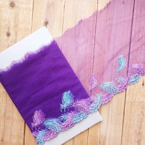 19Yards 18cm Width Purple Lace Trim For DIY Clothing Accessories Sewing Materials Garter Embroidered Fabric