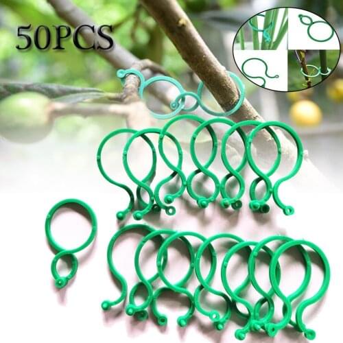 50pcs Botany-stem Vine Strapping Clips Garden Plant Bundled Buckle Ring Tool Fasten Stand Holder Fixed Suppor For Garden