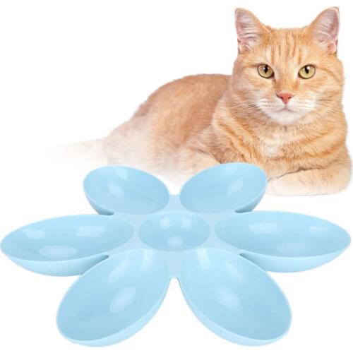 Cat automatic feeder Cat Bowls Food-Grade Flower Petals Shaped 6 Grids Pet Feeding Bowl for Food and Water Automatic Pet