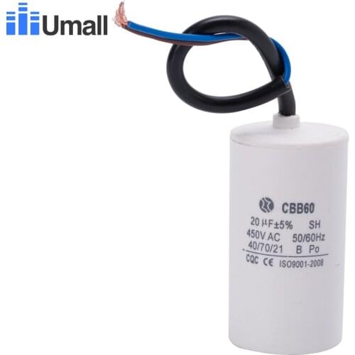CBB60 450v 20uf running motor start capacitor two wires high quality capacity capacitor