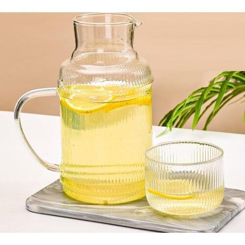 1800ml Water Kettle Creative Design Stripe Pattern Large Capacity Cold Hot Water Drinks Container for Home Hotel Restaurant