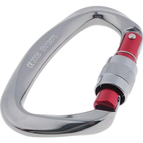D Aluminum Carabiner Rock Tree Climbing Downhill Abseiling Fall Protection Climbing Rappelling Rescue Engineering Accessories