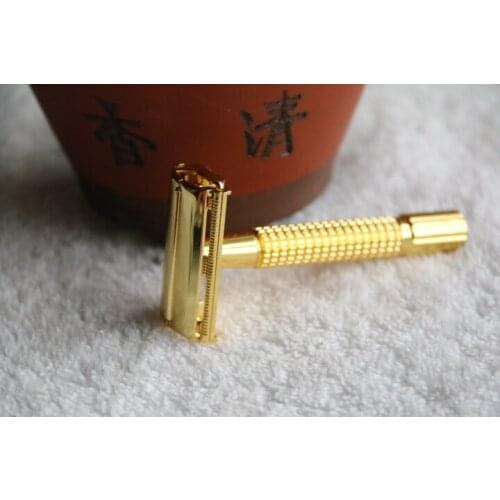Frank Shaving-Double Edge Safety Razor Golden color +FREE BLADE+FREE SHIPPING #FS-9306A
