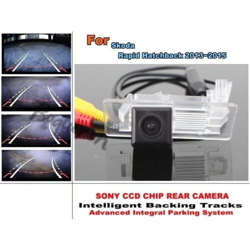 For Skoda Rapid Hatchback / Liftback 2013~2015 Intelligent Car Parking Camera / Tracks Module Rear Camera CCD Dynamic Tragectory