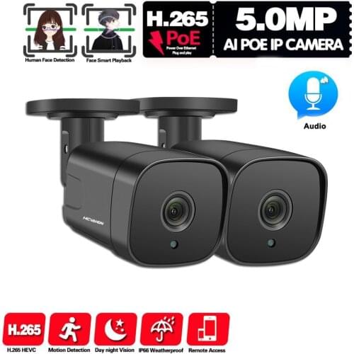 Home Face Detection CCTV Security Surveillance Camera Outdoor Street Waterproof Bullet Cameras HD 5MP POE Camera Onvif Xmeye