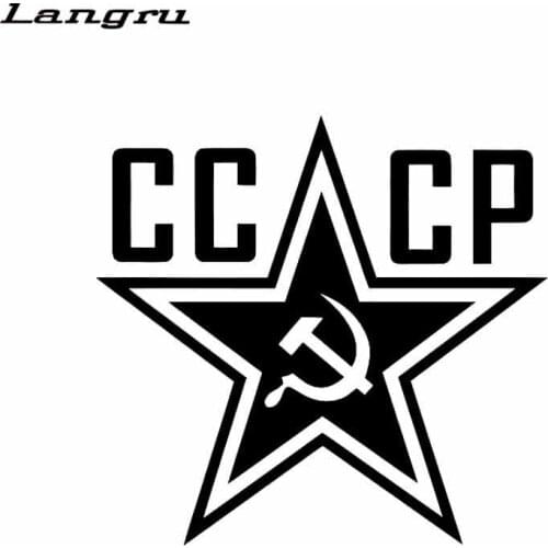 Langru 15.2CM*14.4CM Russia CCCP Star Car Sticker Window Vinyl Decals Accessories Jdm