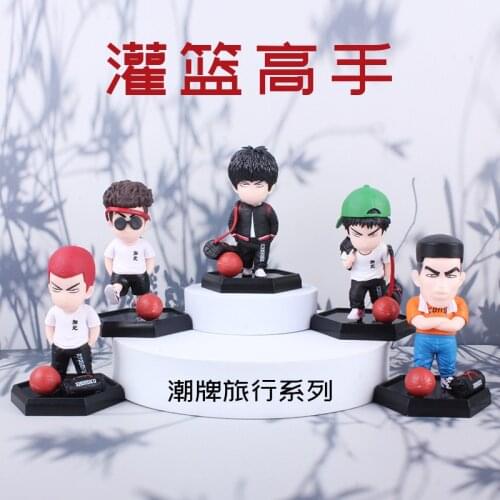 Cute Auto Decor Anime 10cm SLAM DUNK Action Figure Sakuragi Hanamichi Hisashi Mitsui Kaede Rukawa Akagi Takenori Model Toys