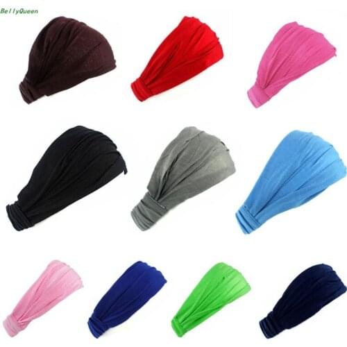 Fashion Ladies Cotton Hairband Headband Wrap Neck Solid Color Head Scarf 3 in 1