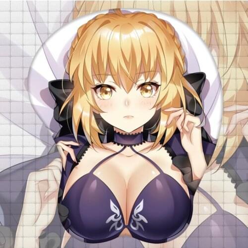 Fate Stay Night Saber Figure 3d Anime Girl Soft Gel Gaming Mouse Pad Mousepad Wrist Rest Gifts Man Adult Toy