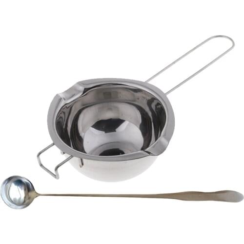 Stainless Steel Long Handle Wax Melting Pot & Long Spoon Candle Wax Mixing Stirring Spoon Soap Base Candle Making Tools Set