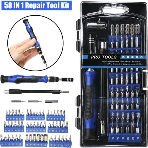 58pieces/set Multifunction Screwdriver Set Portable Screwdriver Repair Tool Set for Cellphone PC Eletronic Repair Hand Tool