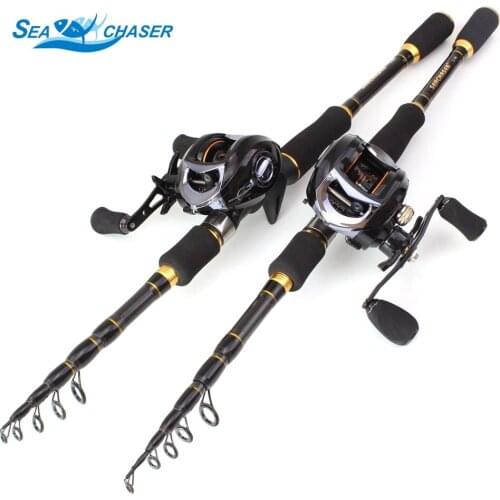 NEW 1.8M 2.1M 2.4M 2.7M Red lure Casting Rod and Casting Reels Set carbon lure fishing pole telescopic Trout rod lure