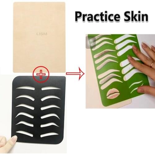 New Reusable Eyebrow Practice Stencil Brow lips Template for Microblading Practice Eyebrow coloring Beginner Training Supplies