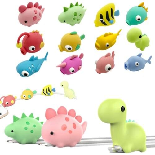 NEW Cute Animal Cable Protector Cord Wire Cartoon Protection Mini Silicone Cover Charging Cable Winder For Iphone Charger Cable