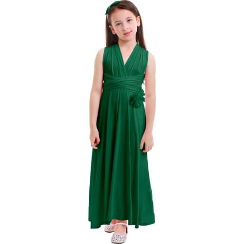 Convertible Dress Girls Multi Way Dress Flower Girls Wedding Bridesmaid Dresses for Kids Girls Party Dress Photo Shoot Dress